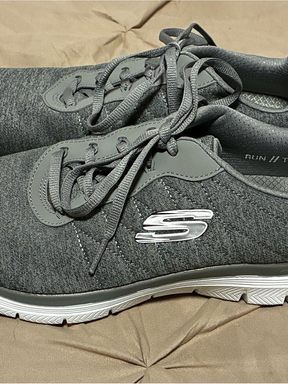 Skechers Women’s Charcoal Gray Lace-Up Athletic Sneakers